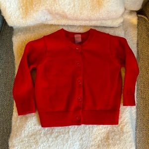 6-12m cherry red cardigan for baby